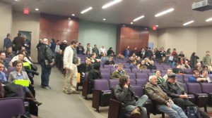 People streaming in for the prize drawings to wrap up Nashville.