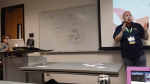 Mark and his daughter, Paige. Love it when folks bring their kids. 