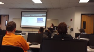 Meagan presenting how to visualize spatial.