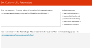 The custom url drill through