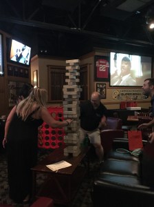 Some intense Jenga going on at the speaker dinner. 